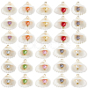 30Pcs Natural Shell & Imitation Pearl Pendants PALLOY-SC0004-42-1