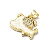 Brass Micro Pave Clear Cubic Zirconia Pendants KK-A221-25B-G-2