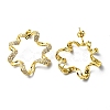 Crystal Rhinestone Hollow Out Flower Stud Earrings EJEW-D055-04G-2