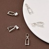 Silver Color Plated Brass Ice Pick Pinch Bails X-KK-K802-S-5
