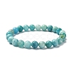 Natural Hemimorphite Round Beaded Stretch Bracelets BJEW-TA00280-1