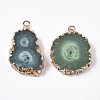 Natural Druzy Agate Pendants G-N325-04A-2