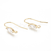 Brass Earring Hooks X-ZIRC-Q019-006G-1