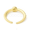 Clear Cubic Zirconia Initial Letter Open Cuff Ring RJEW-H120-09G-C-3