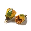 Preserved Rose with Golden Alloy Pendants FIND-M010-01C-2