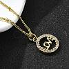 Brass Clear Cubic Zirconia Pendant Necklaces for Women NJEW-A039-02C-G-3