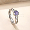 304 Stainless Steel & Rhinestone Finger Rings WG87391-05-1