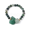 Natural Moss Agate Beaded Rings RJEW-TA00191-02-2