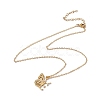 Initial Letter with Butterfly Pendant Necklace NJEW-C026-01G-E-2