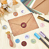 Brass Wax Seal Stamps with Wood Handle AJEW-WH0412-0207-4