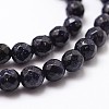 Synthetic Blue Goldstone Beads Strands X-G-D840-14-4mm-3