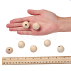 Unfinished Natural Wood Beads Spacer Craft Beads for DIY Macrame Rosary Jewelry X-WOOD-S651-25mm-LF-3