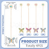 4Pcs Butterfly Sun Acrylic & Alloy Resin Charm Bookmark AJEW-TA00044-3