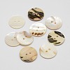2-Hole Flat Round Shell Buttons SHEL-P012-24-1