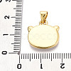Brass Pave Natural Shell Panda Pendants KK-N268-20G-3