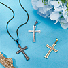 3Pcs 3 Colors 304 Stainless Steel Pendants STAS-BBC0007-18-3