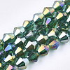 Electroplate Glass Beads Strands X-EGLA-Q118-6mm-B15-1