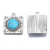 Synthetic Turquoise Pendants PALLOY-N157-027-3