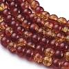 1Strand Two Tone Transparent Crackle Glass Round Beads Strands X-CCG-Q002-8mm-10-3