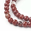 Natural Red Jasper Beads Strands X-G-F348-02-6mm-3