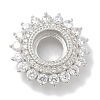 Rack Plating Brass Micro Pave Clear Cubic Zirconia Cabochon Connector Setttings KK-L224-027P-01-1