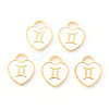 Light Gold Plated Alloy Enamel Pendants ENAM-R136-30-04-1