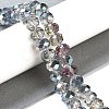 Half Rainbow Plated Faceted Rondelle Glass Beads Strands GLAA-A024E-HR01-4