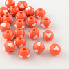 Heart Pattern Opaque Acrylic Beads SACR-R884-12mm-12-1