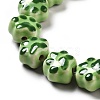 Handmade Printed Porcelain Beads PORC-F005-02E-6