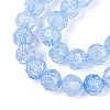 Transparent Crackle Glass Beads Strands GLAA-N053-10mm-04-3