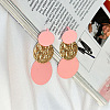 Flat Round Alloy Dangle Stud Earrings FS-WGB25D4-01-1