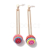 Resin Waxberry Round Ball Dangle Stud Earrings EJEW-O073-02KCG-1