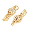 Brass Micro Pave Clear Cubic Zirconia Pendants KK-Q085-03C-G01-2