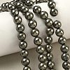 Natural Gold Pyrite/Golden Pyrite Beads Strands G-G459-B01-8mm-1