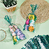 100Pcs Leaf Printed OPP Cellophane Candy Packaging Bags ABAG-GF0001-40-4