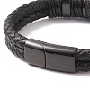Leather Braided Cord Bracelets BJEW-E352-36B-2