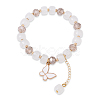 Alloy Enamel Butterfly Charm Bracelets BJEW-YW00009-1