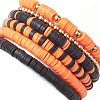6Pcs 6 Styles Halloween Handmade Polymer Clay Beaded Stretch Bracelets Sets BJEW-TA00490-5