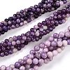 Natural Lepidolite/Purple Mica Stone Beads Strands X-G-K415-8mm-1