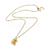 Initial Letter Brass Pendant Necklace NJEW-A015-21G-E-2
