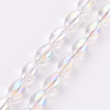 Electroplate Transparent Glass Beads Strands EGLA-T020-11-A02-1