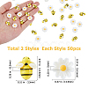 100Pcs 2 Styles Opaque Resin Cabochons RESI-HS0001-03-2