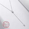 Rhodium Plated 925 Sterling Silver Lariat Necklace PK2144-2-2