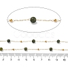 Natural Jade & 304 Stainless Steel Beads Link Chains CHS-K021-08A-08-3