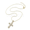 Brass Clear Cubic Zirconia Pendant Necklaces for Women NJEW-M009-05G-C-2