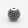 CZ Brass Micro Pave Grade AAA Black Color Cubic Zirconia Round Beads KK-O065-6mm-01P-NR-1