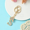 Golden Alloy Rhinestone Keychain KEYC-YW00105-19-1