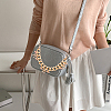 2Pcs Alloy Enamel Pink Bowknot Charm Aluminum Bag Decorative Chains HJEW-BBC0001-28-6