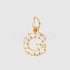 Stainless Steel Cubic Zirconia Pendants with Jump Rings FIND-PW0024-08G-1