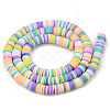 Handmade Polymer Clay Beads Strands CLAY-R089-6mm-107-2